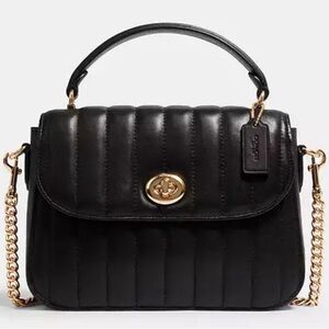 Coach quilted Marlie top handle with matching card case